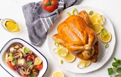 Frango assado com limão