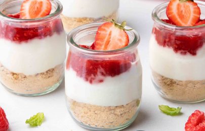 Receita de Cheesecake de Frutos Vermelhos em frasco