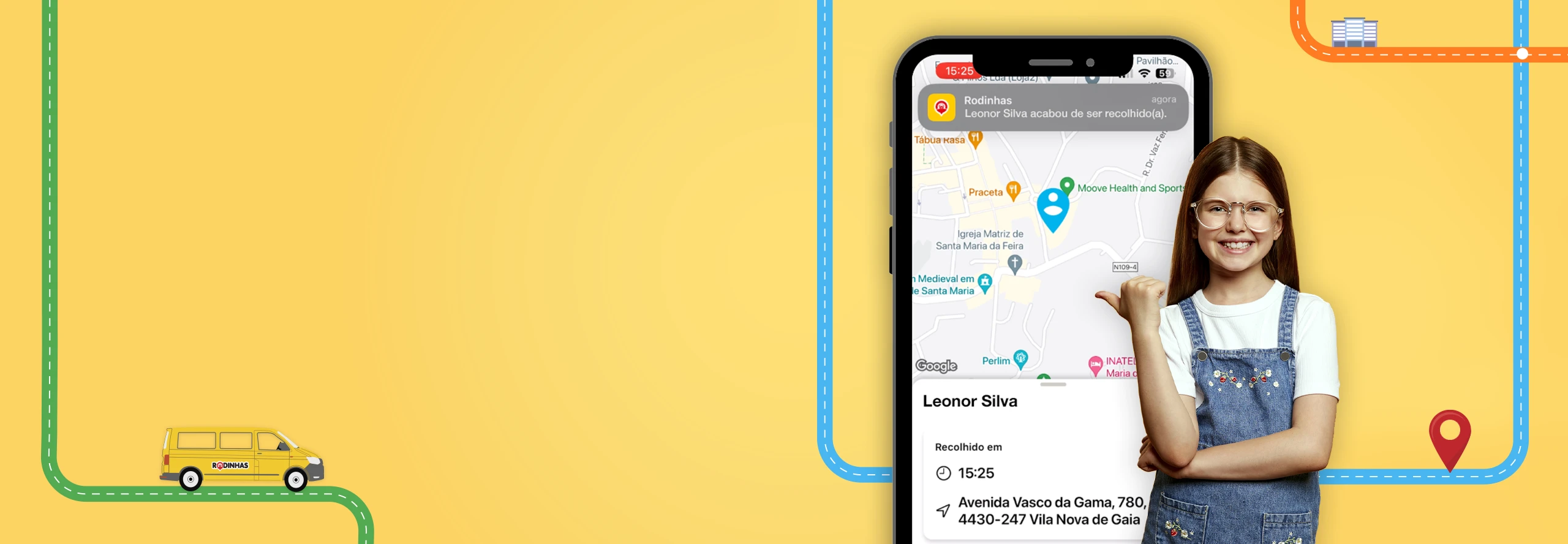 Acompanhe o trajeto da sua criança com a APP Rodinhas