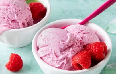 Receita de gelado de framboesa